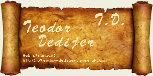 Teodor Dedijer vizit kartica